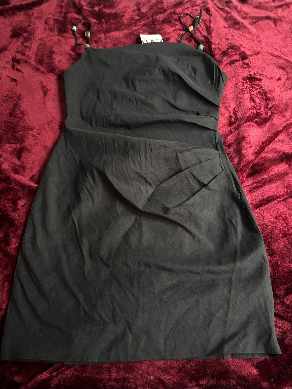 Zara Black Mini Dress with Spaghetti Straps